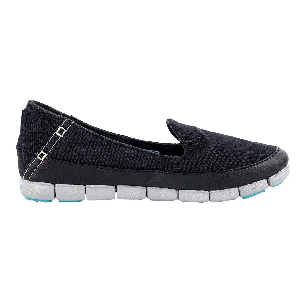 Crocs Strech Sole Skimmer Casual Loafers Fabric Black Colour For Women