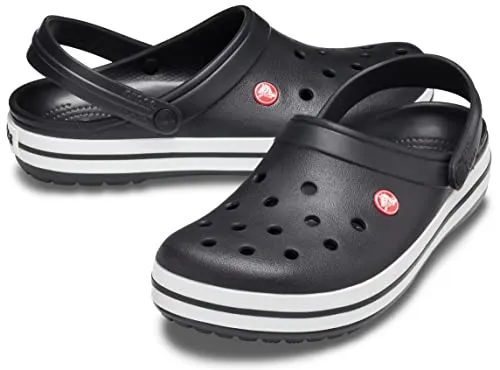 Crocs unisex adult Men's and Women's Crocband Clog, Black, 8 Women 6 Men US
