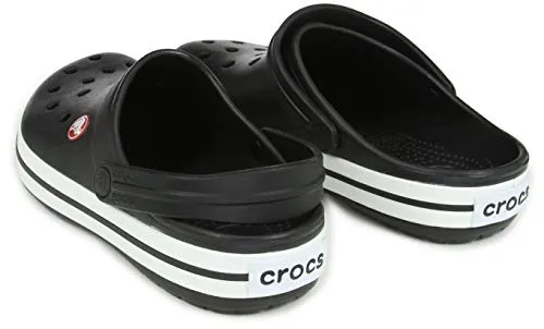 Crocs unisex adult Men's and Women's Crocband Clog, Black, 8 Women 6 Men US