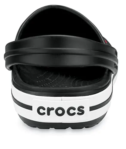 Crocs unisex adult Men's and Women's Crocband Clog, Black, 8 Women 6 Men US