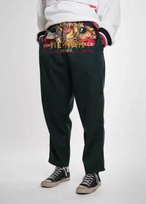 Dark Green Embroidery Track Pants