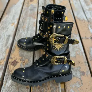 Fausto Puglisi Embellished Combat Boots