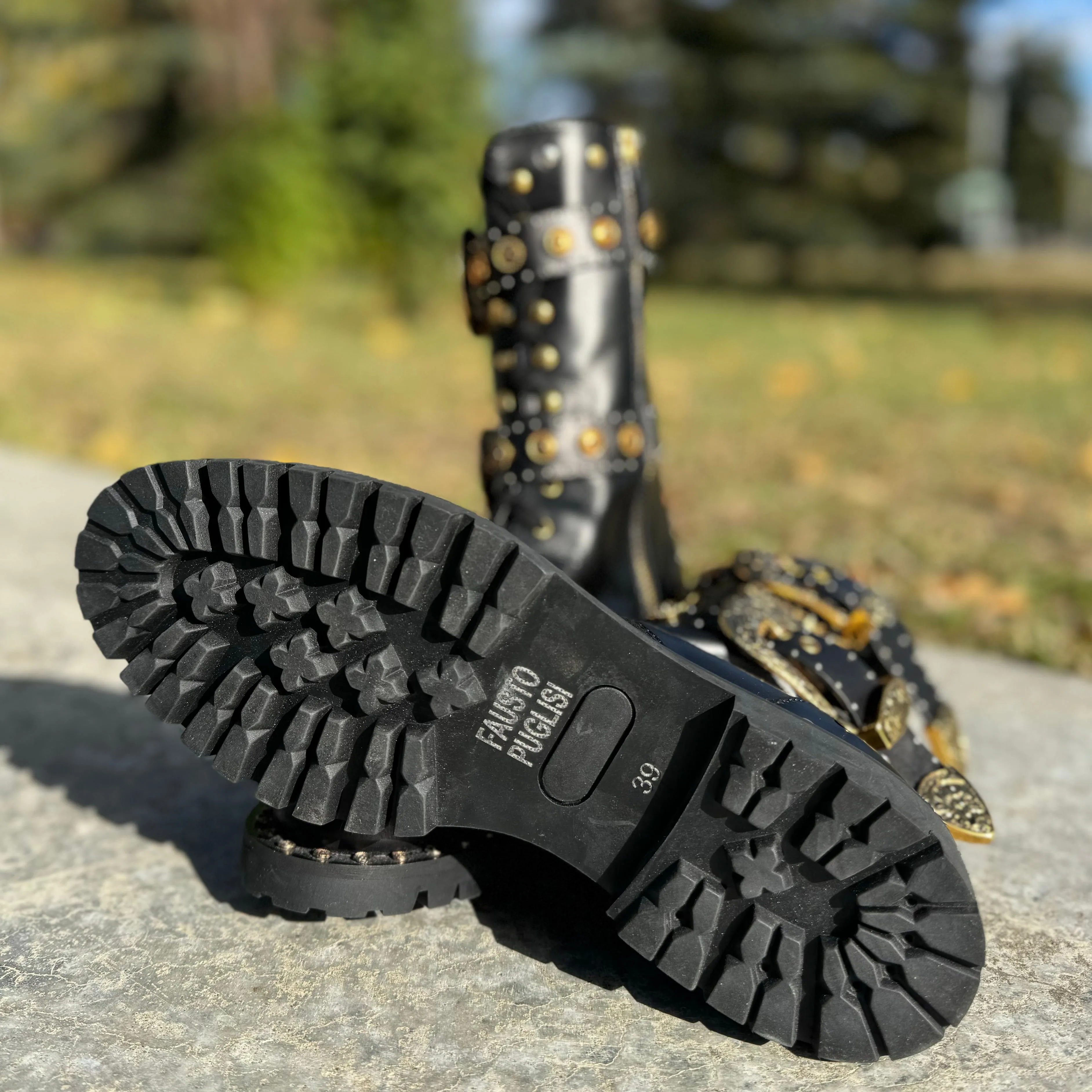 Fausto Puglisi Embellished Combat Boots