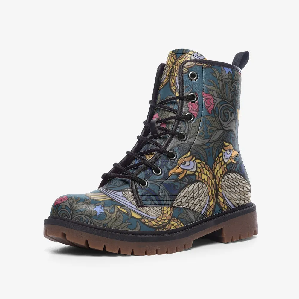 Gothic Vegan Leather Combat Boots