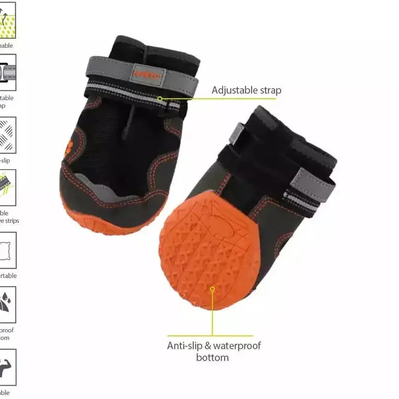 HIKING Dog Shoes Black & Orange