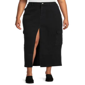 Juniors Plus Size Cargo Maxi Skirt