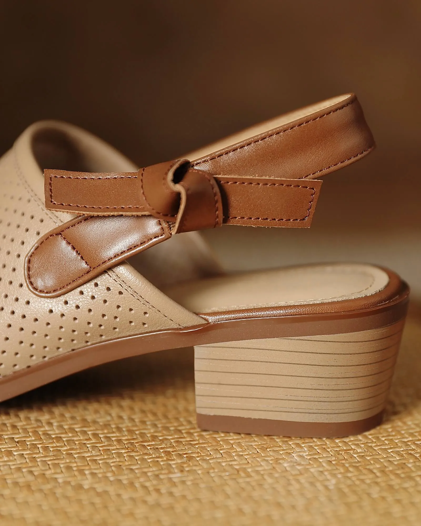 Kina - Perforated Leather Slingbacks