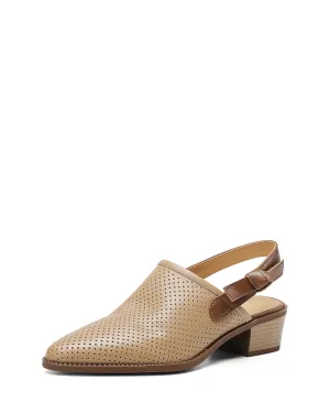 Kina - Perforated Leather Slingbacks