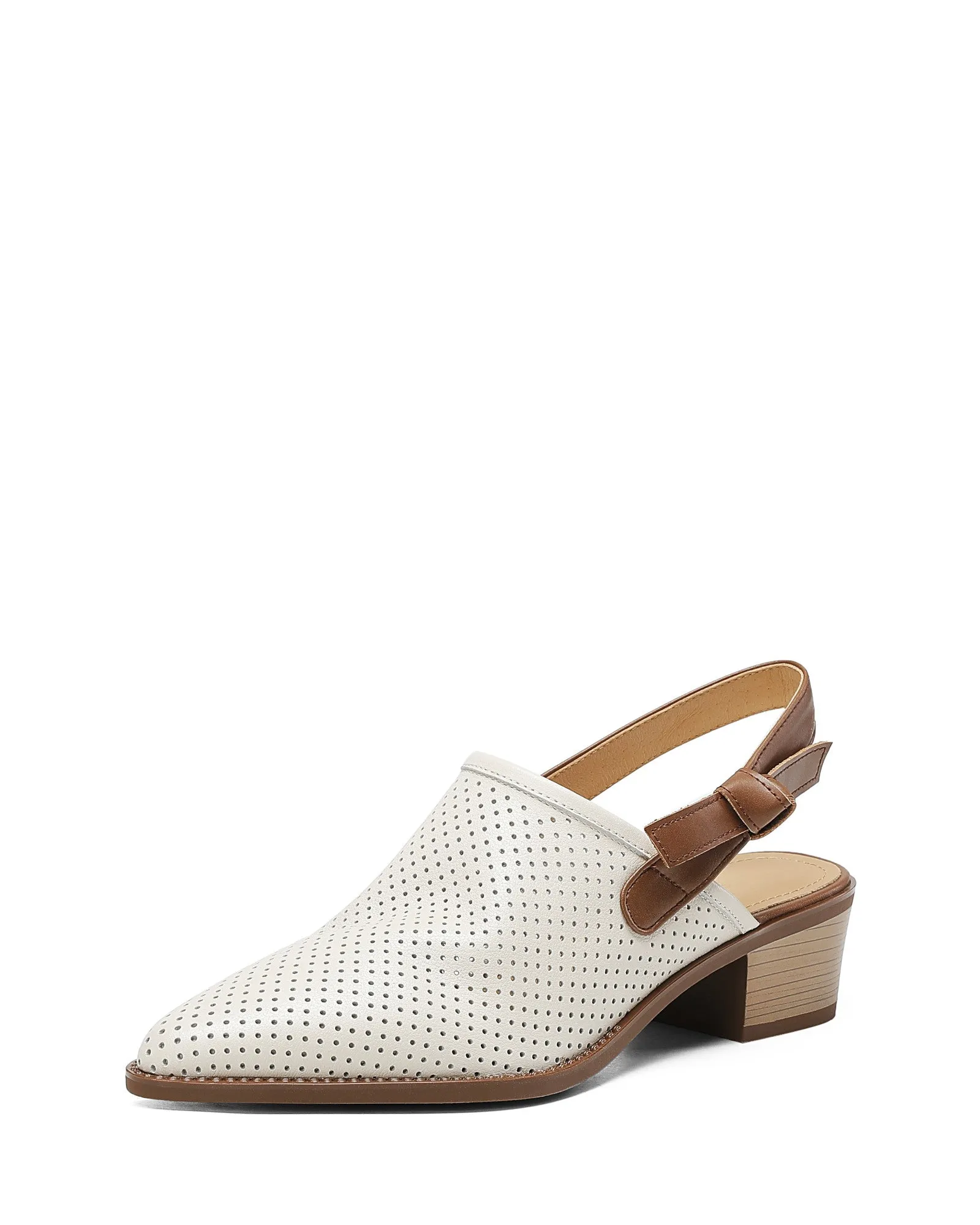 Kina - Perforated Leather Slingbacks