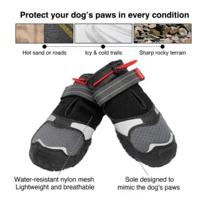 Kurgo Blaze Cross Dog Shoes Black/Grey Set Of 2 Black/Grey