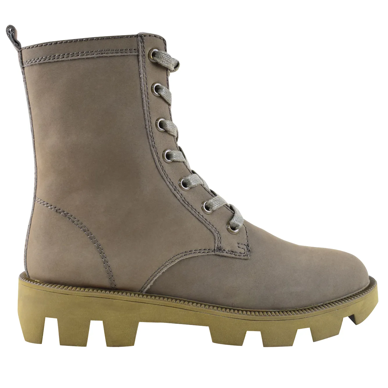 Liam Lace Up Combat Khaki Suede Boot