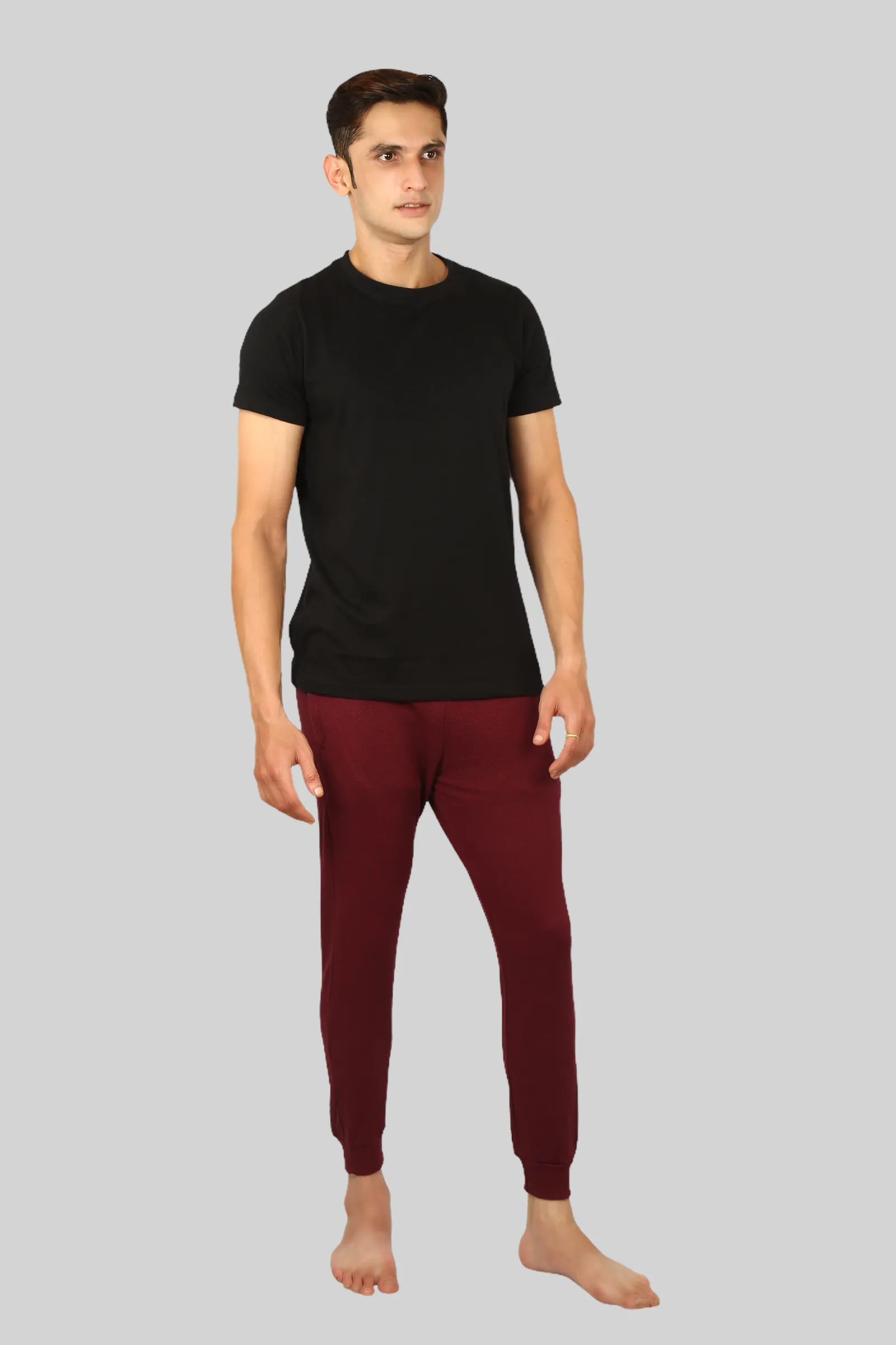 Maroon casual premium Popcorn Track Pant for mens