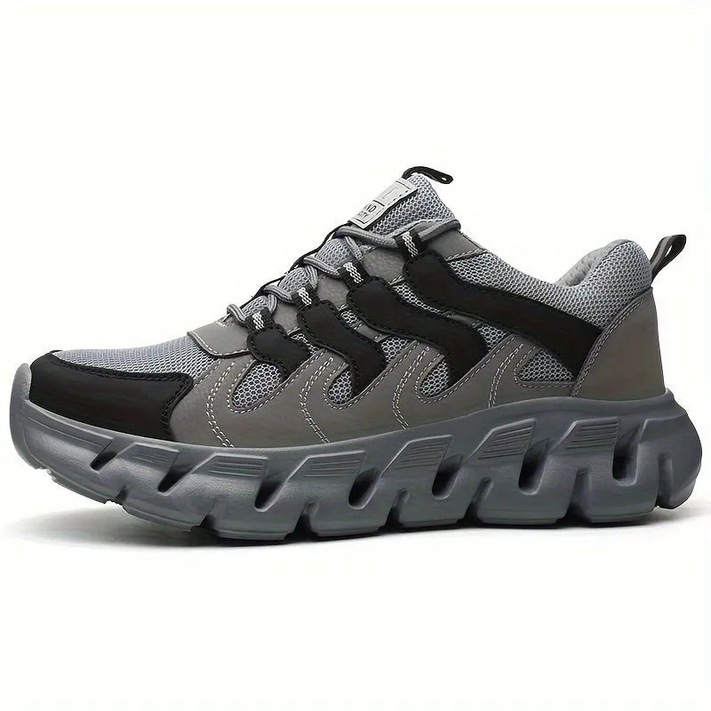 Mens Color Block Steel Toe Safety Work Shoes
