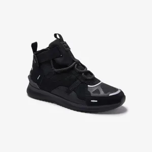 MEN'S LACOSTE RUN BREAKER SUEDE TRAINER (BLACK/BLACK)
