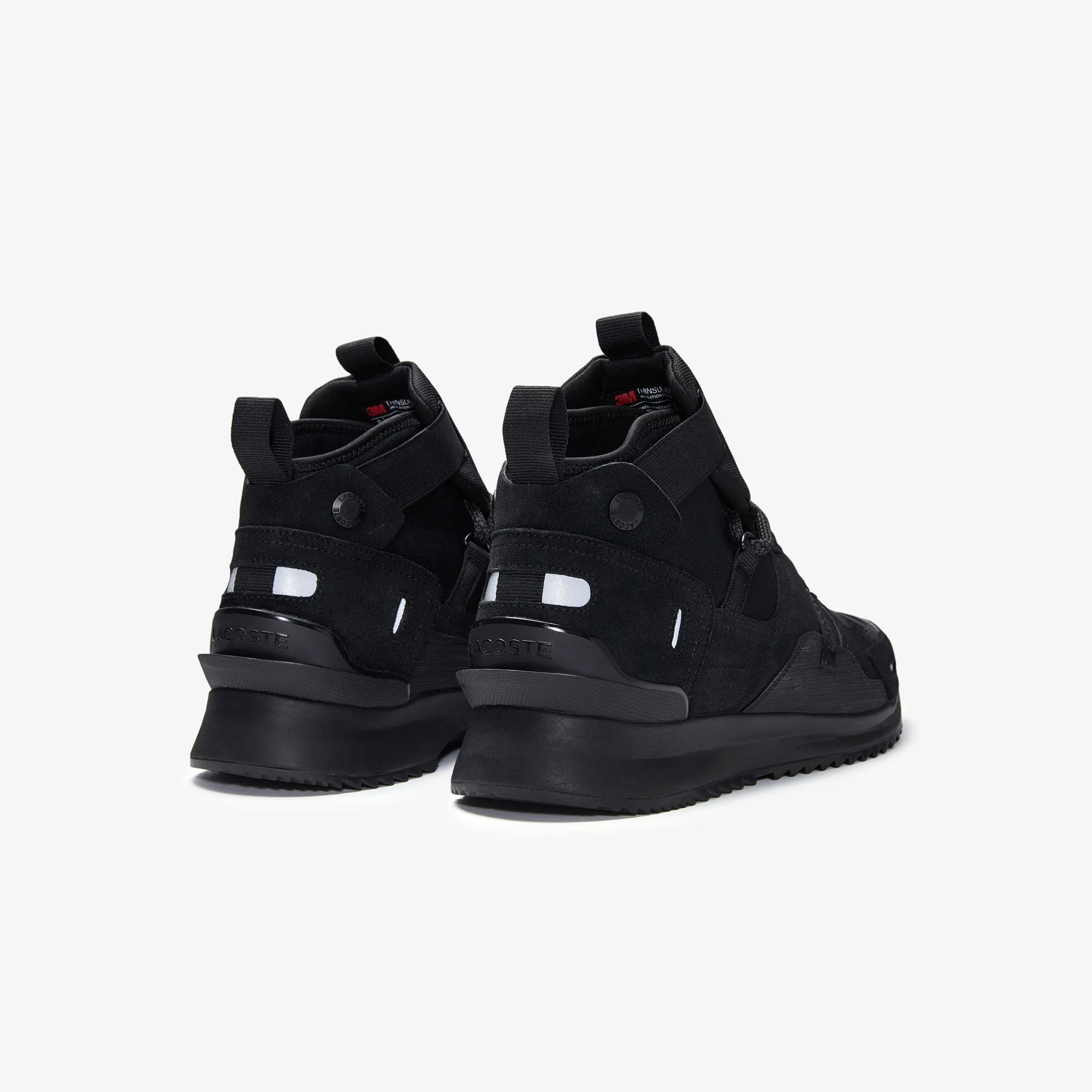MEN'S LACOSTE RUN BREAKER SUEDE TRAINER (BLACK/BLACK)