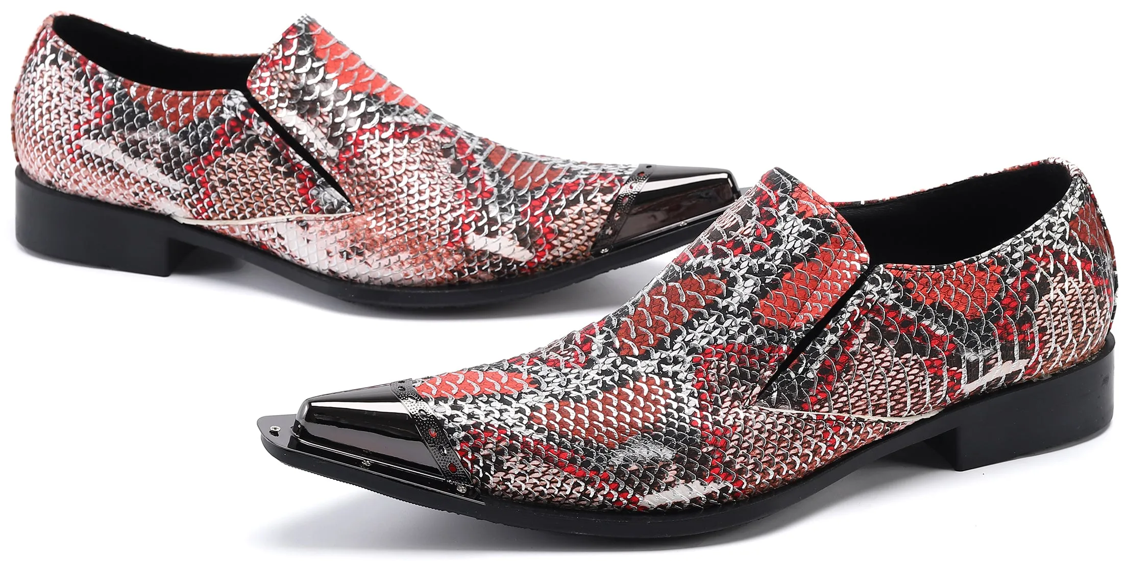 Men's Novelty Metal Tip Western Loafers