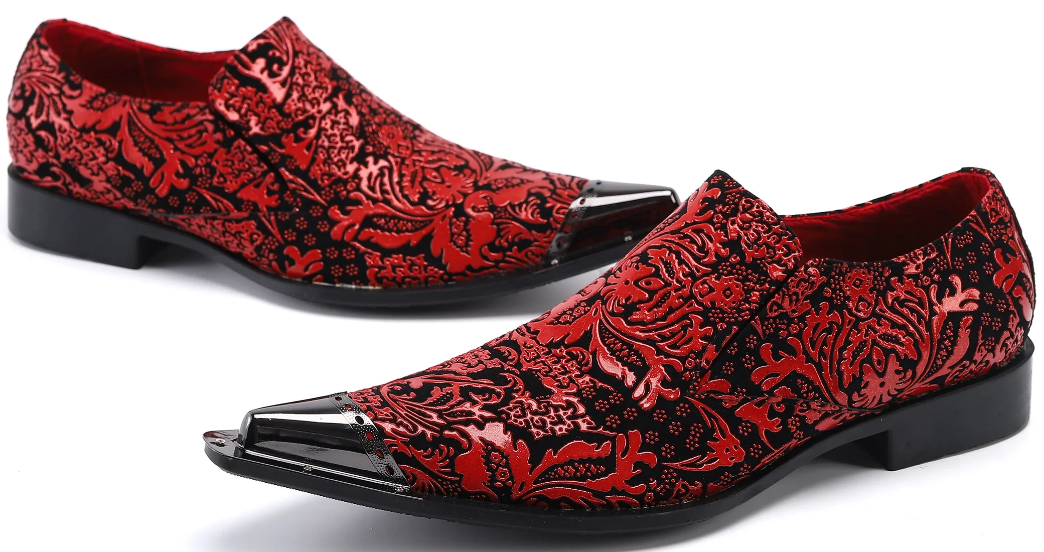 Men's Novelty Metal Tip Western Loafers
