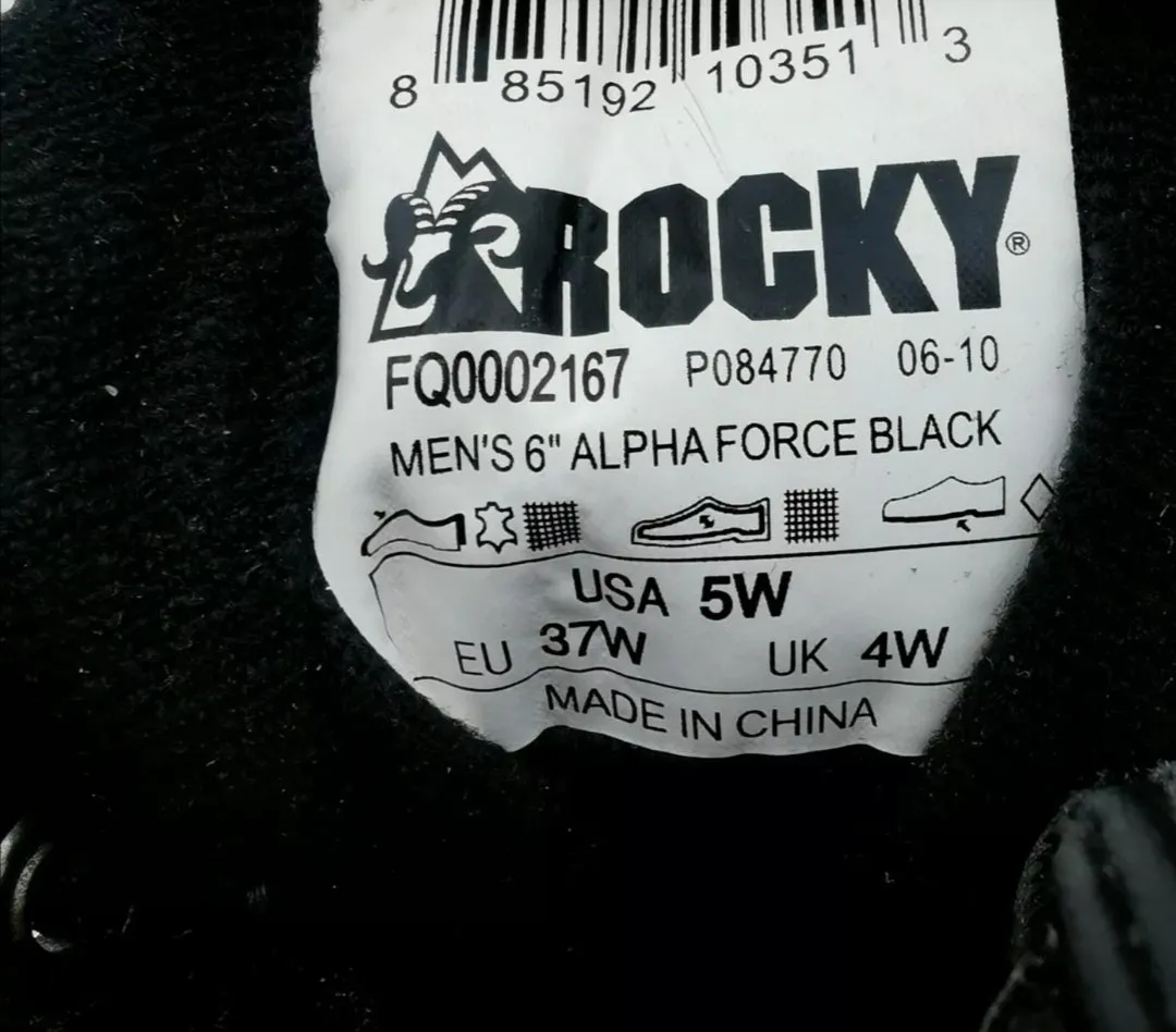 MENS or BOYS SIZE 5W - ROCKY, Waterproof Tactical / Hiking Boots, Black NWOT B19