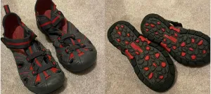 Merrell Hydro gray/red hiker sport sandal  13 - size Shoes:      13 & 13.5 (Little Kid)