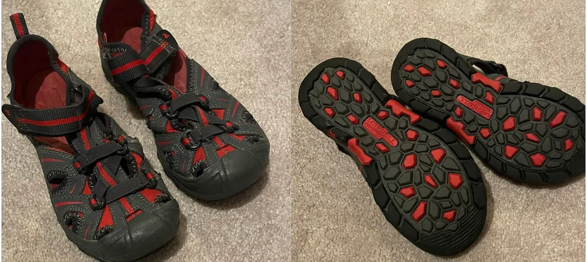 Merrell Hydro gray/red hiker sport sandal  13 - size Shoes:      13 & 13.5 (Little Kid)