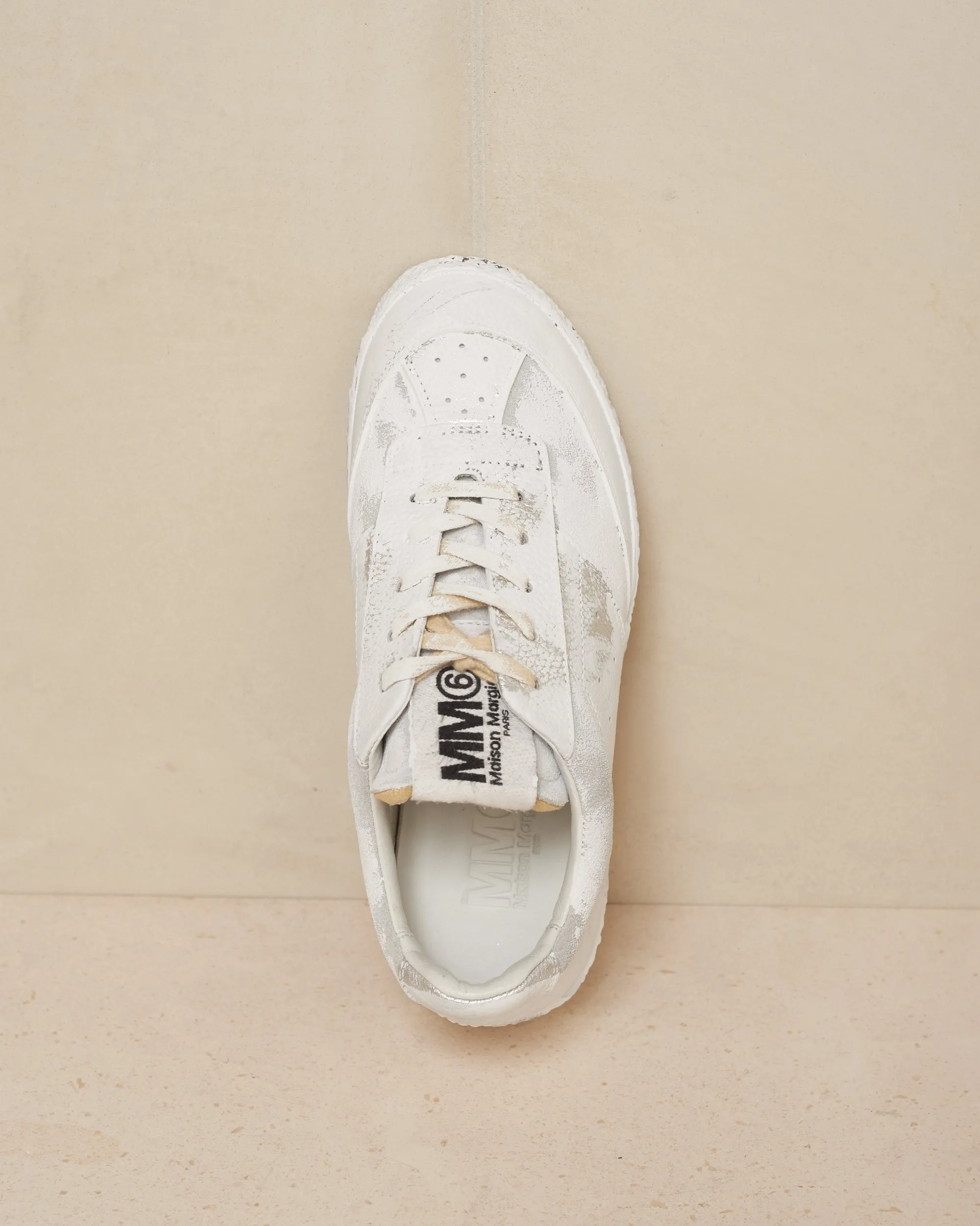 Painted Silver Court Sneaker