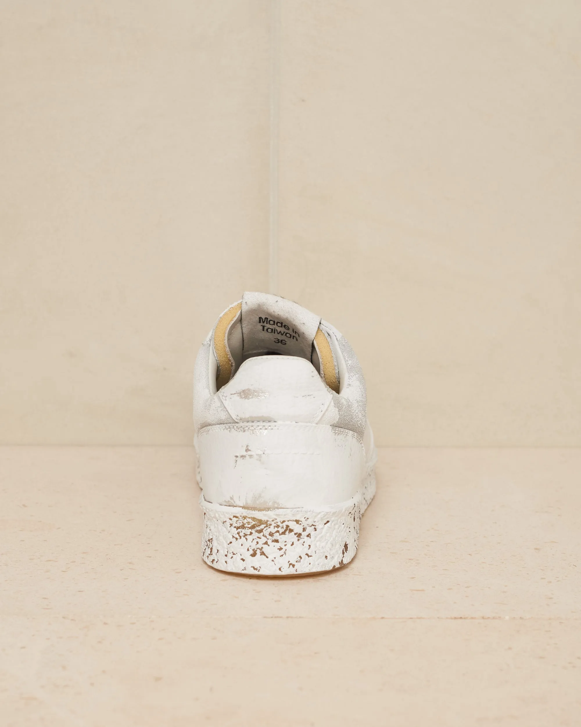 Painted Silver Court Sneaker
