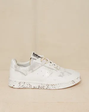 Painted Silver Court Sneaker