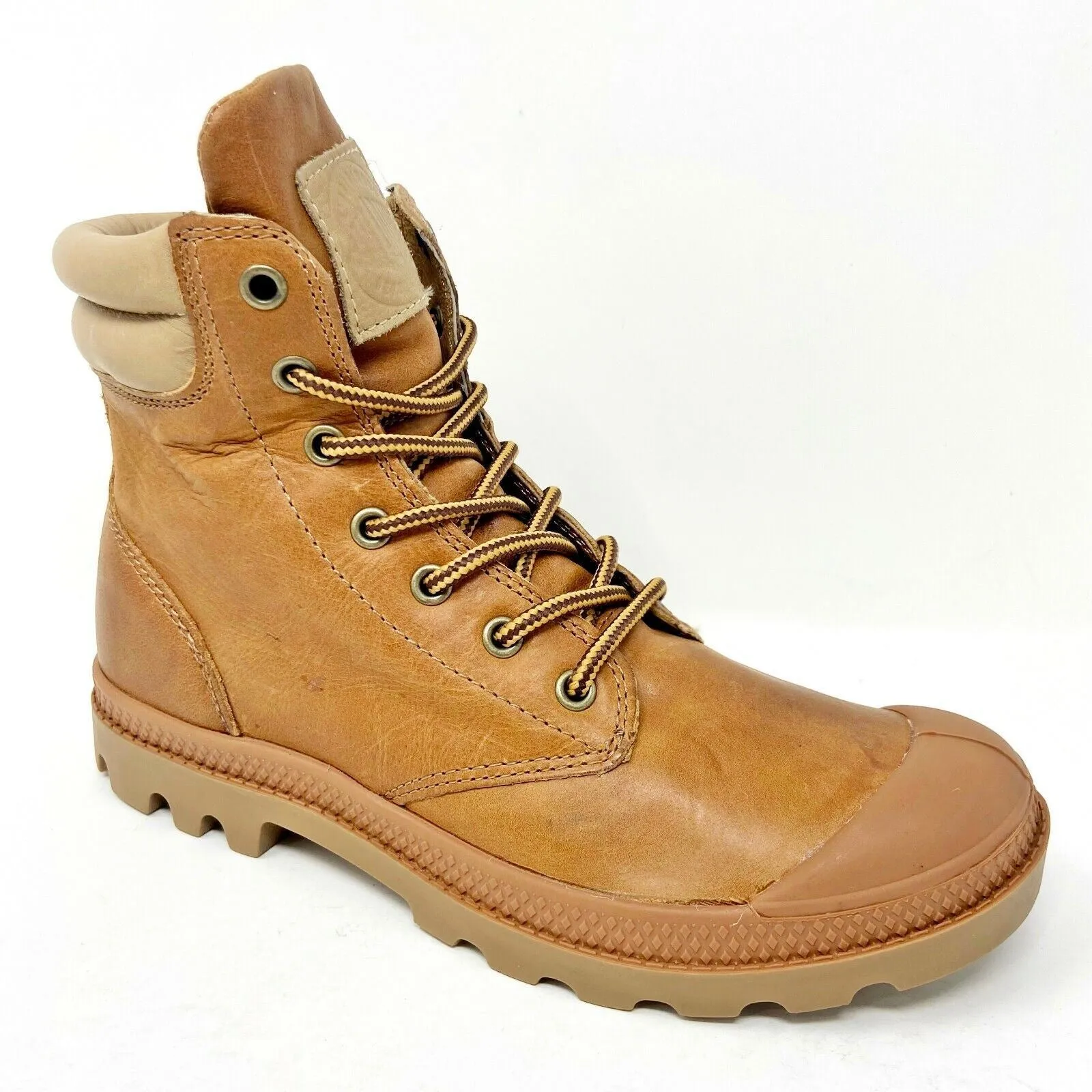 Palladium Wendy Tuga Whiskey Brown Womens Leather Combat Desert Boots 93612 239