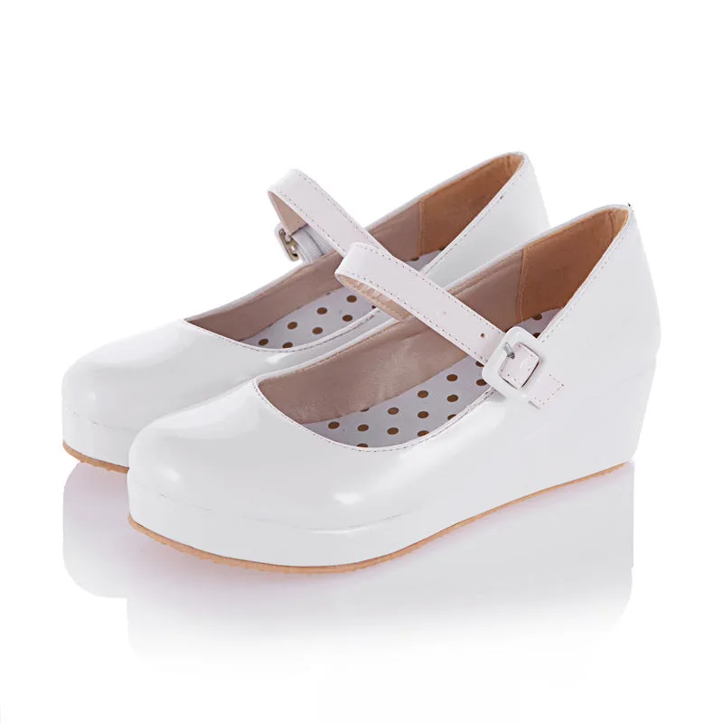 Platform wedge heel marry jane loafers shoes cosplay loafers