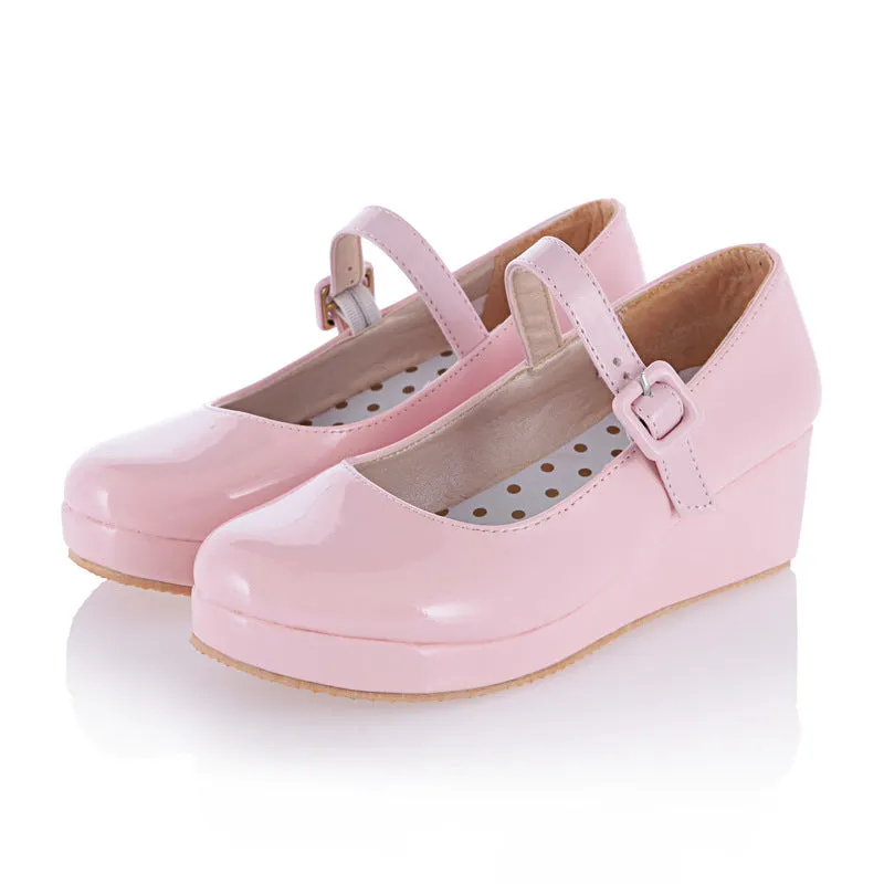 Platform wedge heel marry jane loafers shoes cosplay loafers