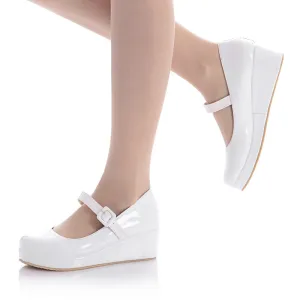 Platform wedge heel marry jane loafers shoes cosplay loafers