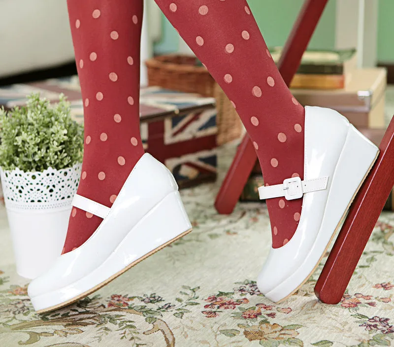 Platform wedge heel marry jane loafers shoes cosplay loafers