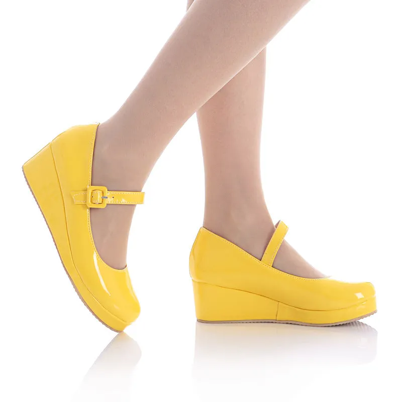 Platform wedge heel marry jane loafers shoes cosplay loafers