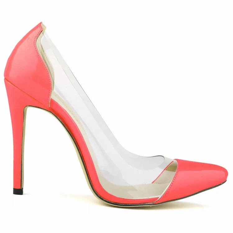 Red Trendy Stiletto Pointed Toe Nightclub Women's Single Shoes