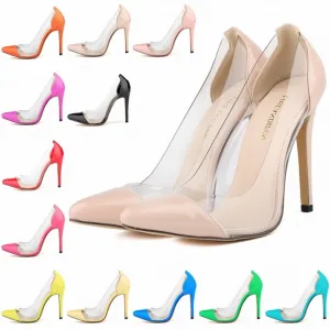 Red Trendy Stiletto Pointed Toe Nightclub Women's Single Shoes