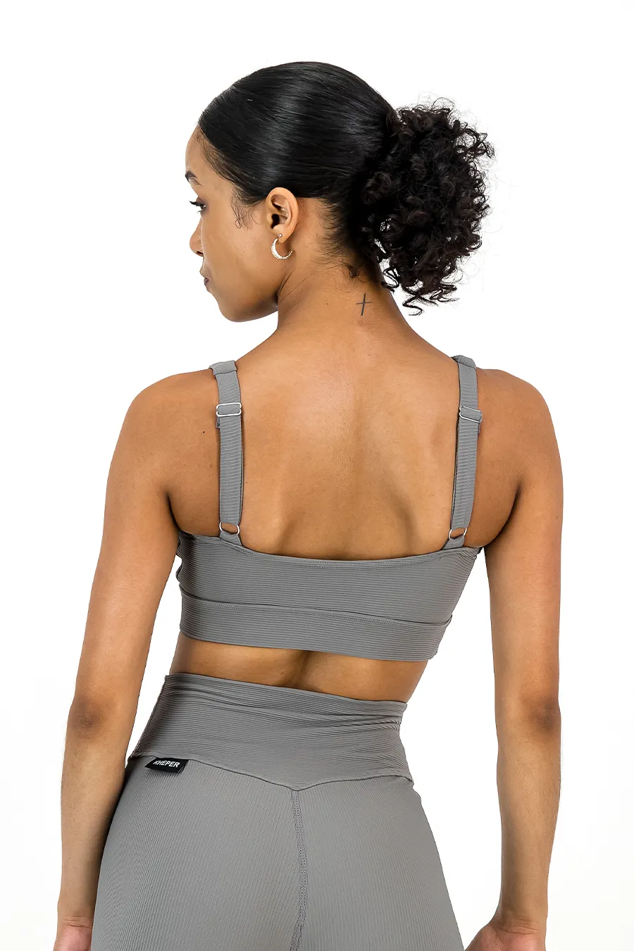 Rib Aspire Twist Bra | Storm