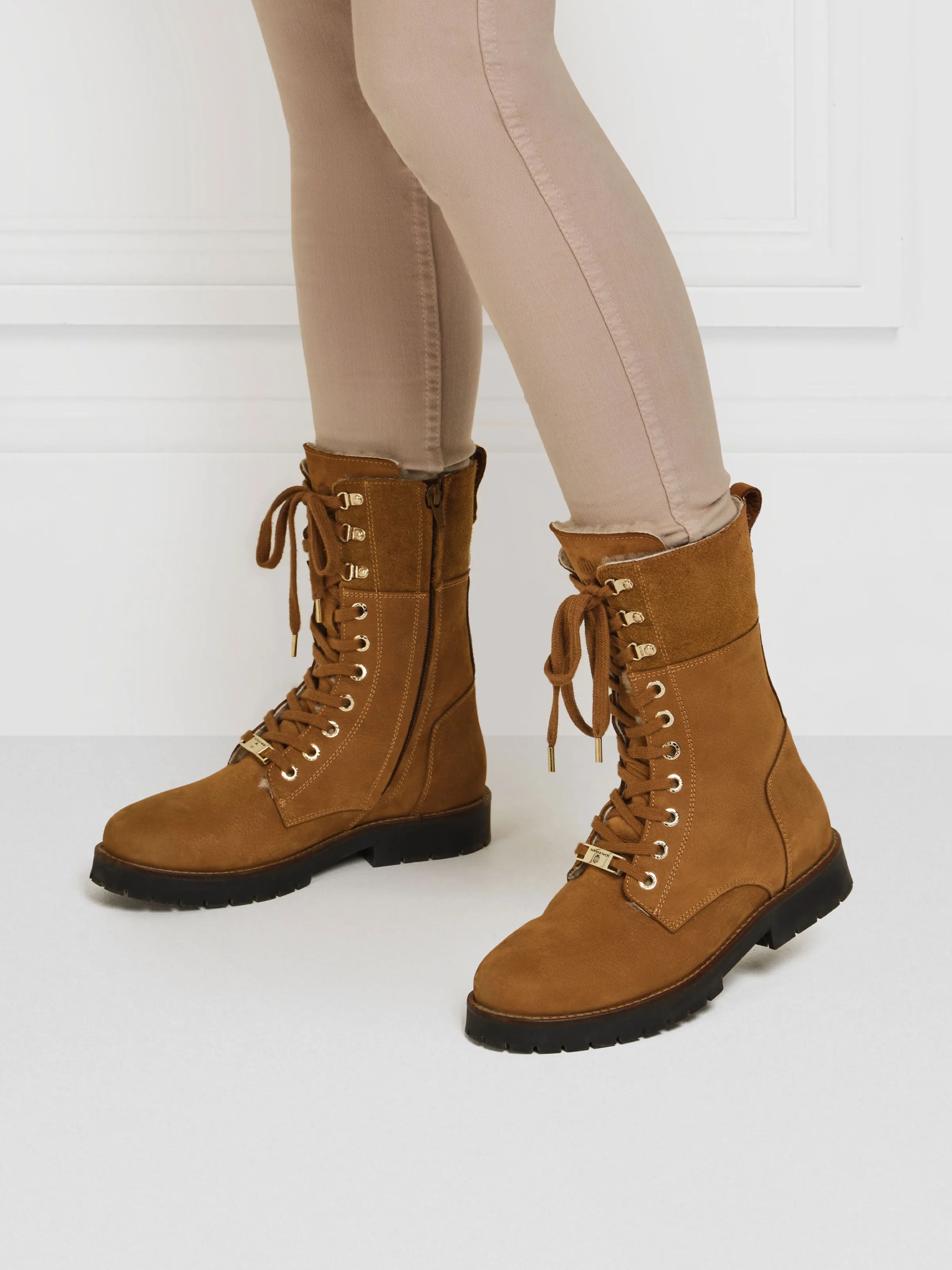 Shearling Lined Anglesey - Cognac Nubuck