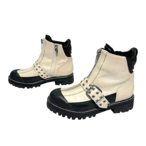 Sigerson Morrison Shoe Size 36 Beige & Black Combat Style Boots