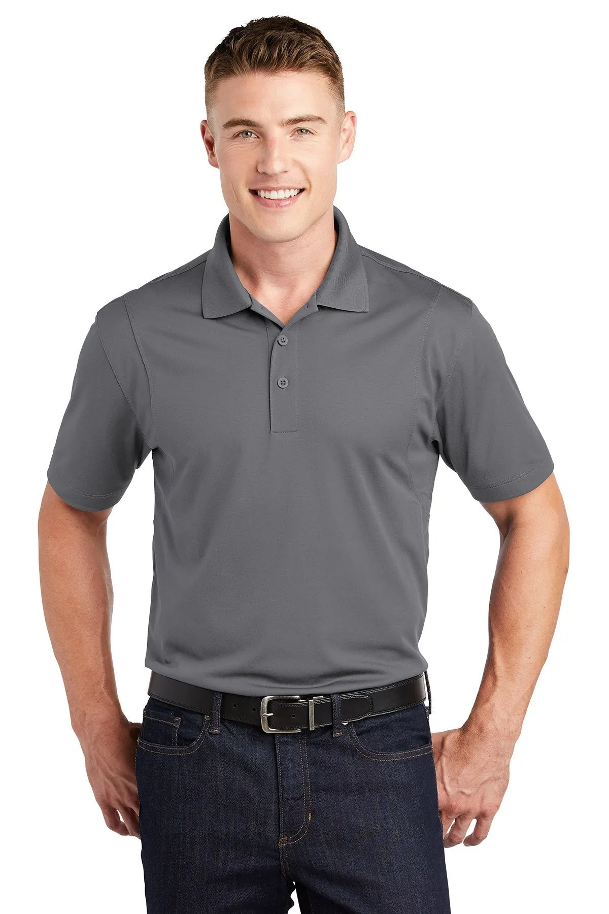 Sport-Tek Micropique Custom Sport-Wick Polos, Grey Concrete