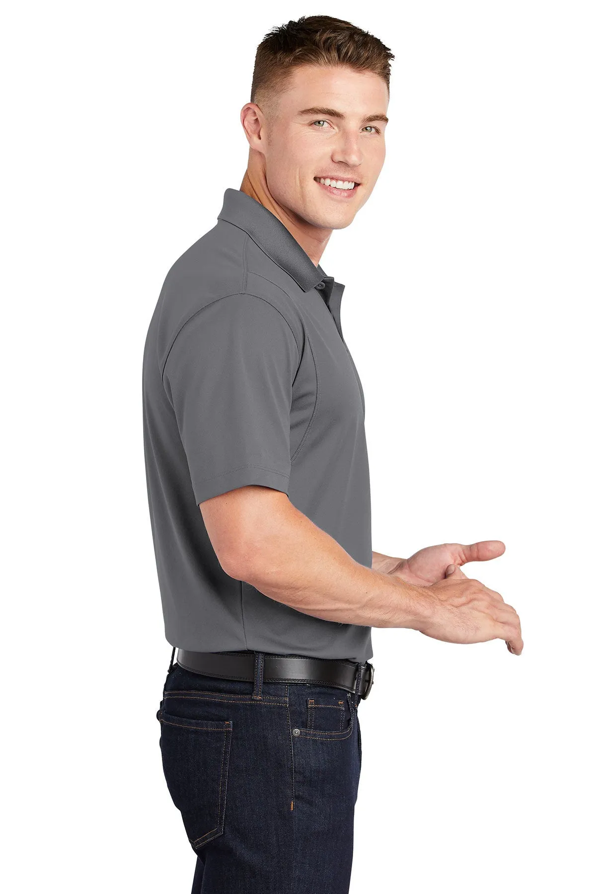 Sport-Tek Micropique Custom Sport-Wick Polos, Grey Concrete