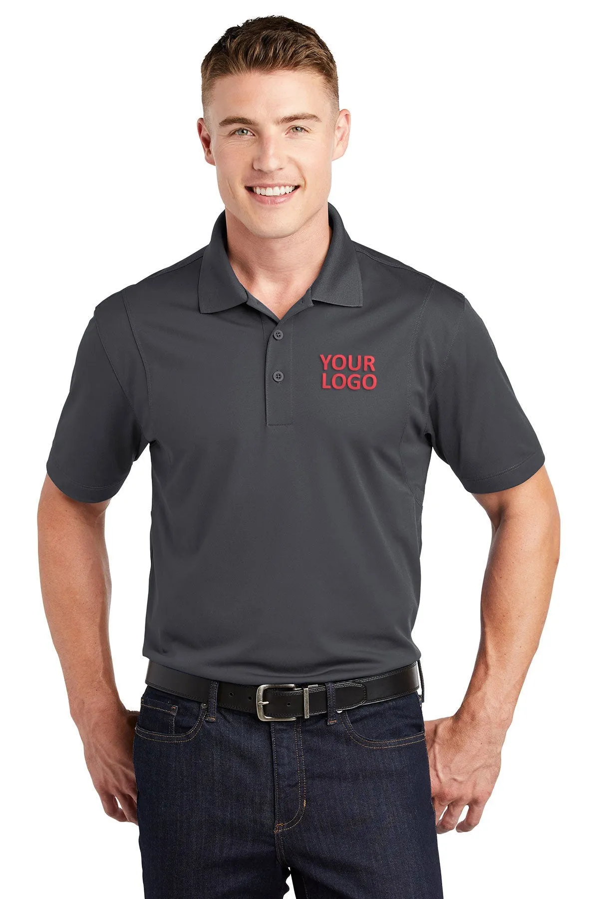 Sport-Tek Micropique Custom Sport-Wick Polos, Iron Grey