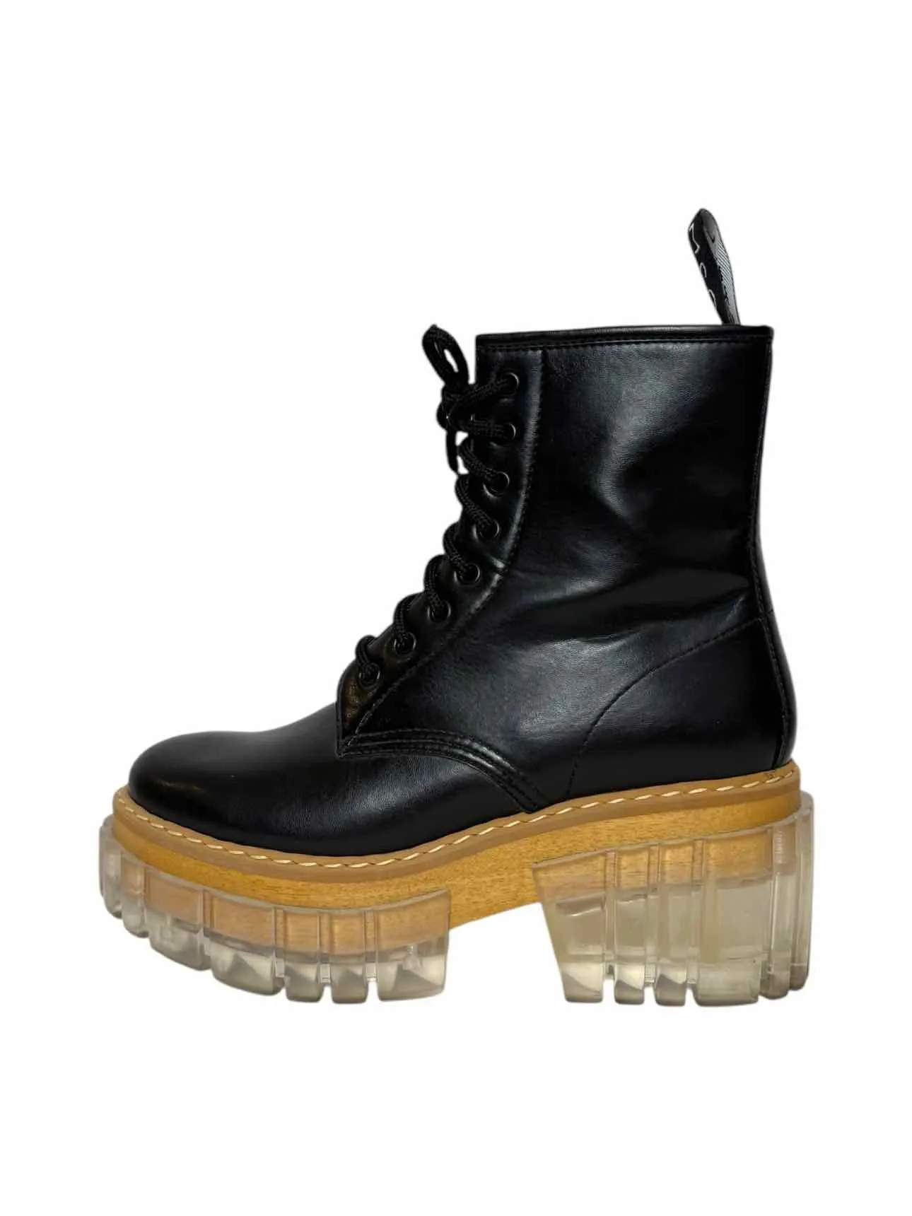 Stella Mccartney Emilie Transparent Sole Combat Size 39 Boots