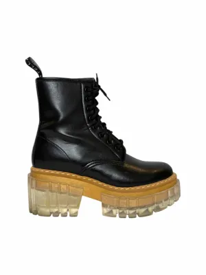 Stella Mccartney Emilie Transparent Sole Combat Size 39 Boots