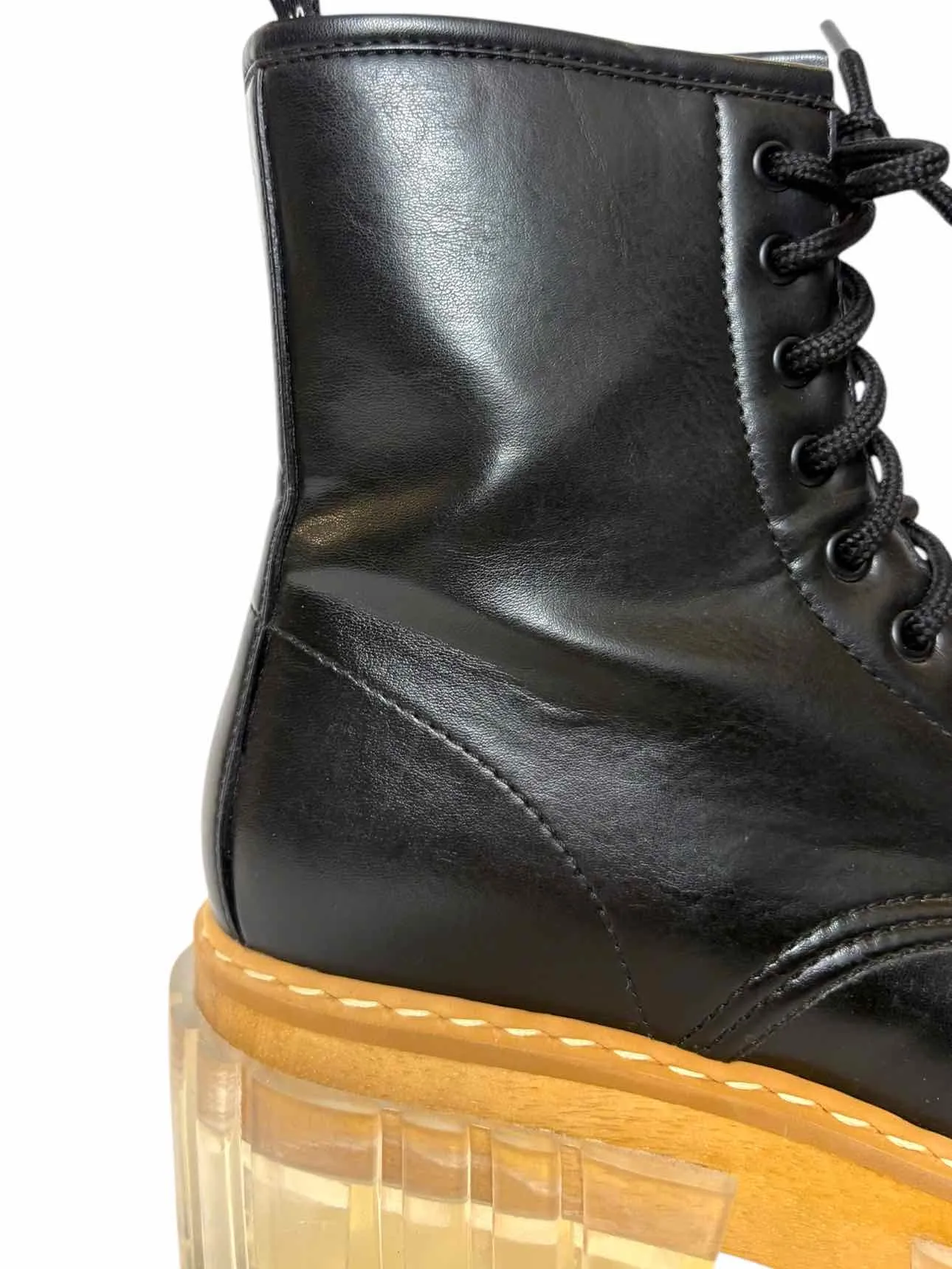 Stella Mccartney Emilie Transparent Sole Combat Size 39 Boots