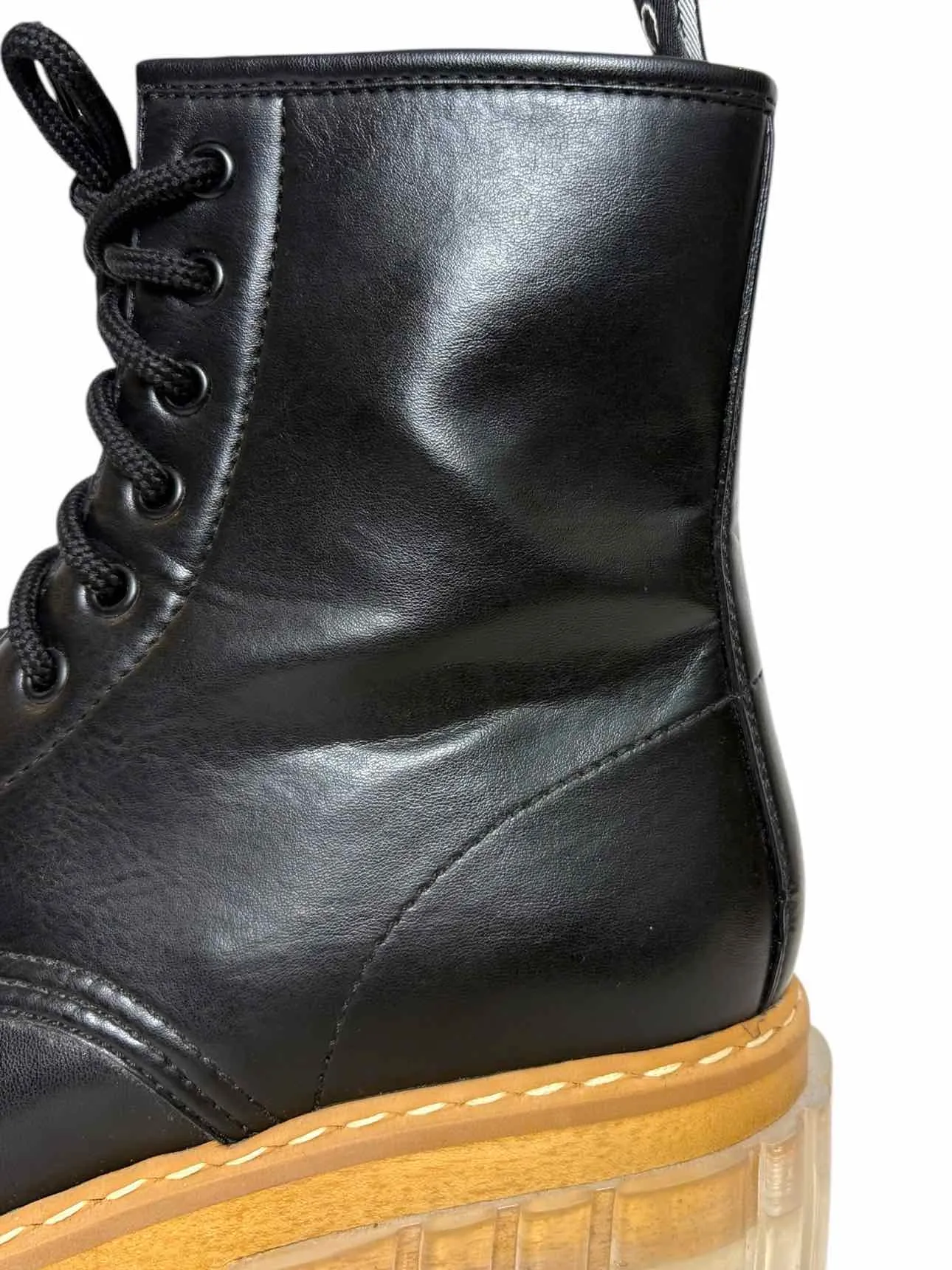Stella Mccartney Emilie Transparent Sole Combat Size 39 Boots