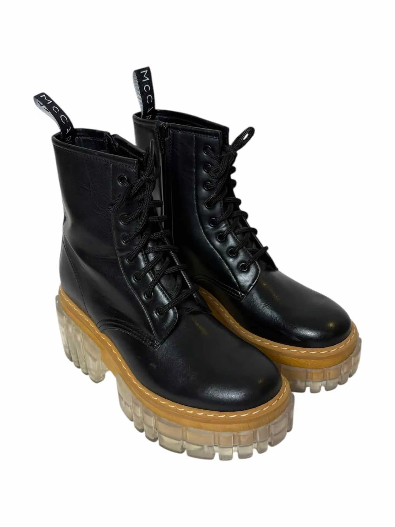 Stella Mccartney Emilie Transparent Sole Combat Size 39 Boots
