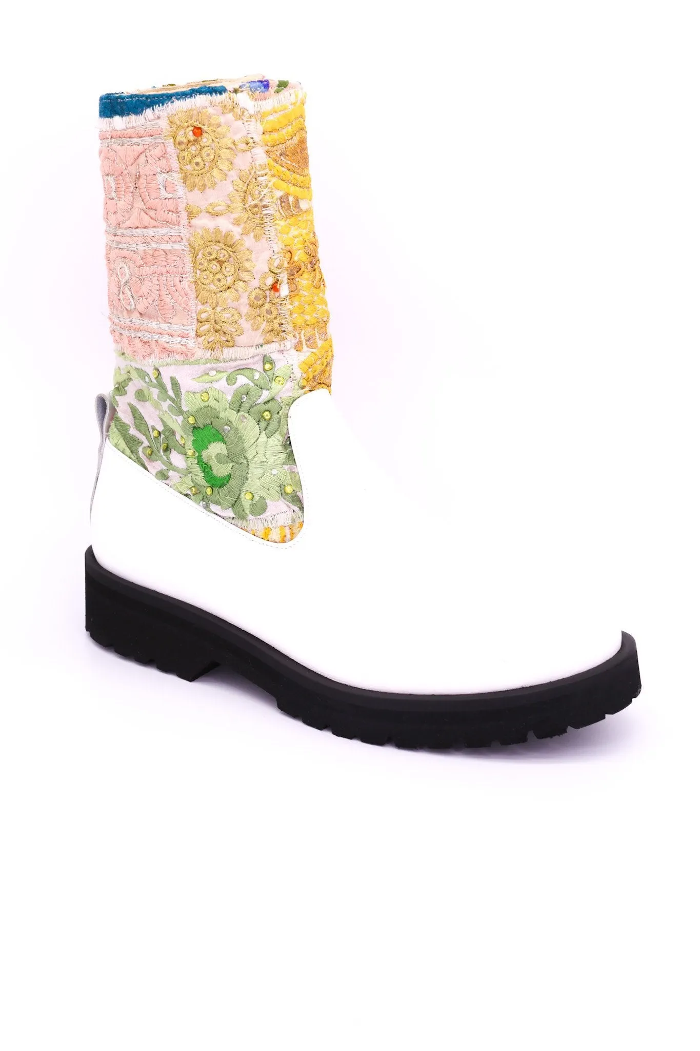 STOMPY COMBAT WHITE BOOTS FREJA