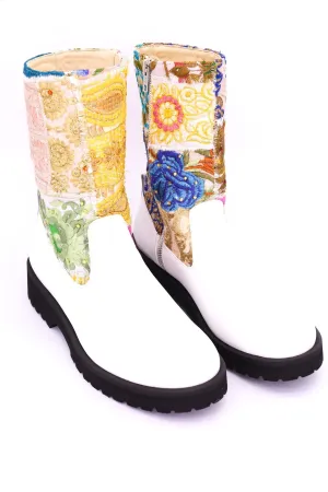 STOMPY COMBAT WHITE BOOTS FREJA