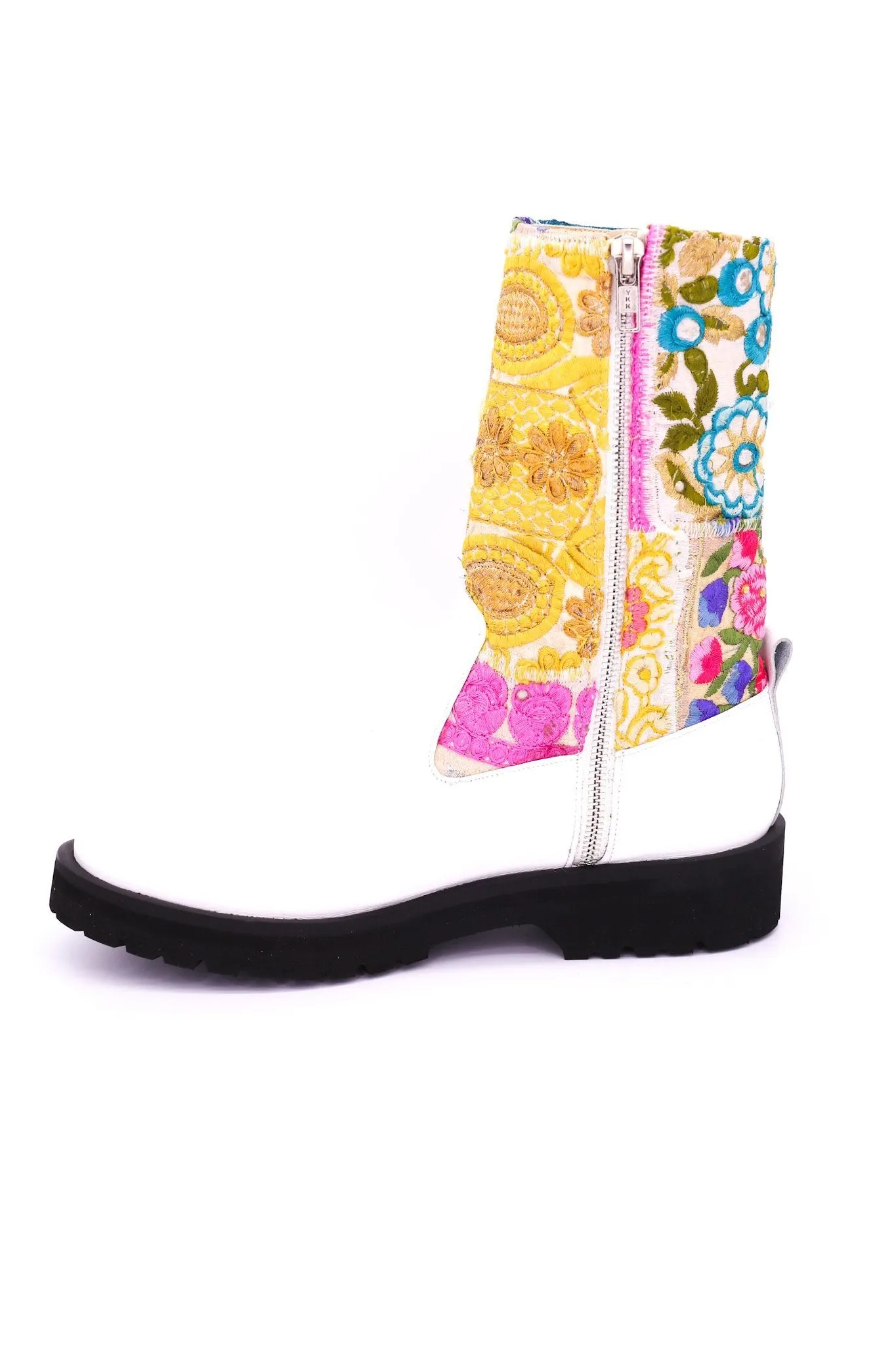 STOMPY COMBAT WHITE BOOTS FREJA