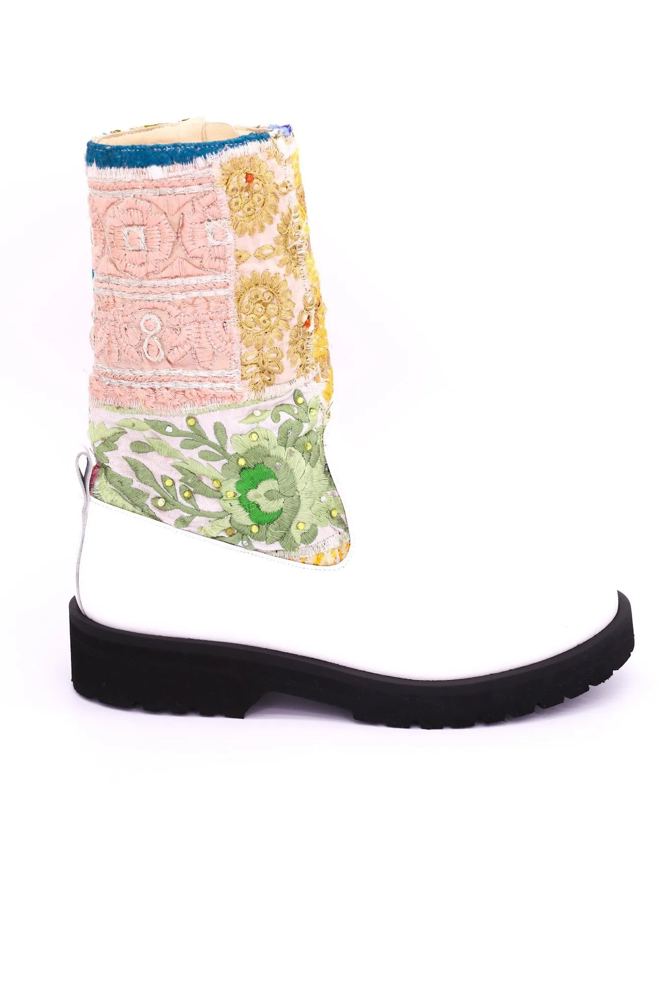 STOMPY COMBAT WHITE BOOTS FREJA